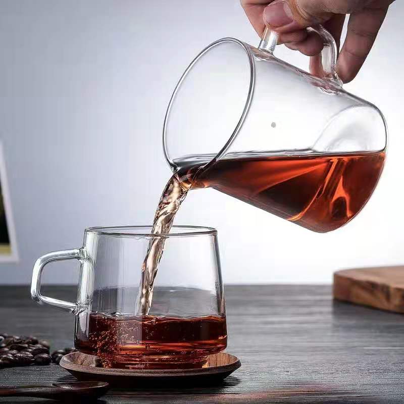 Cold Brew Straight Simple Glass Coffee Cup Sharing Pot Suitable for Handmade Coffee Extraction Exquisite Coffee Pot
