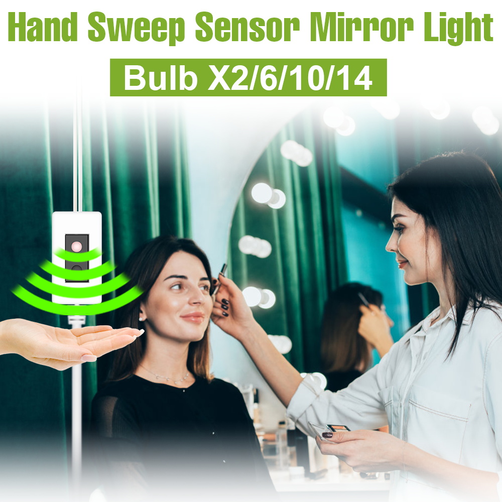 Miroir de maquillage à LED avec ampoule IQUE Table, lampe à intensité variable, décoration de chambre à coucher, miroirs cosmétiques, éclairage de remplissage, DC 5V