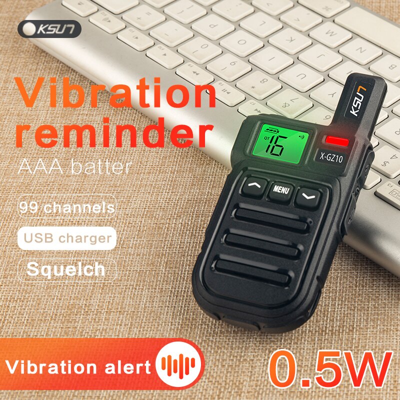 2Pcs X-GZ10 Mini Frs Walkie Talkie PMR446 Uhf FRS462-467MHz Radio Vox Handsfree Twee Manier Radio Met Trillingen Draadloze Klonen