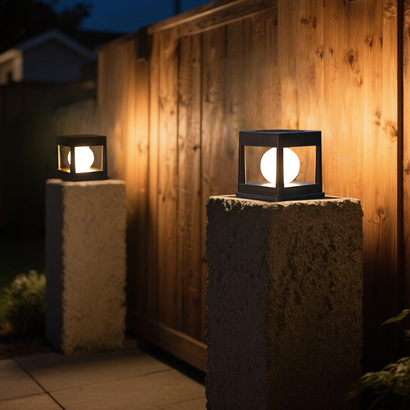 2LEDs Solar- Post Licht draussen Post Kappen Lichter Solar- Zaun Post Lampe Säule Lampen Wasserdicht für Holz Beiträge Terrasse Camping Dezember