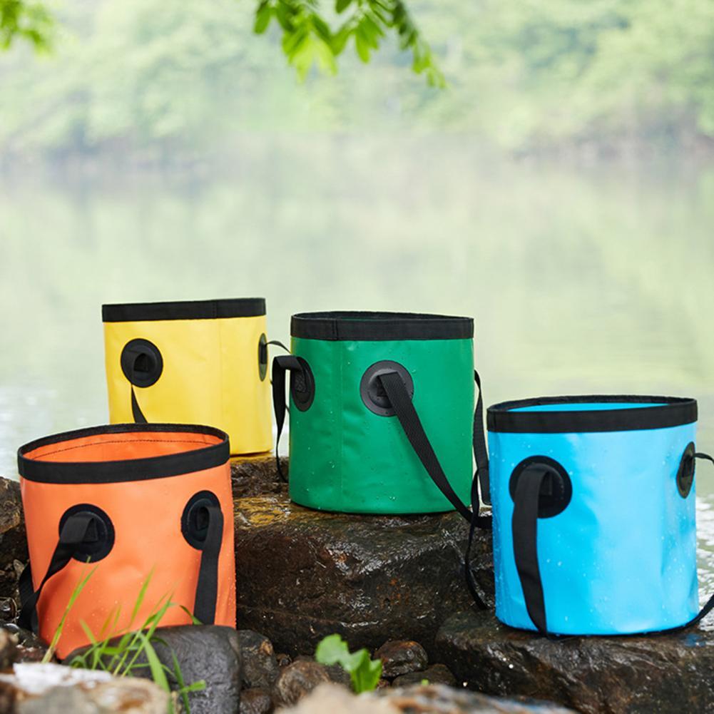 Cubo plegable de gran capacidad de 10L/20L, contenedor de almacenamiento de agua para viaje, Picnic y Camping, impermeable de PU