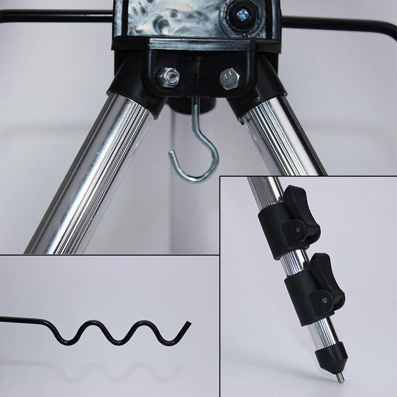 Portable pliable triangulaire alliage télescopique rainure canne à pêche support pliable trépied support mer pêche pôle support