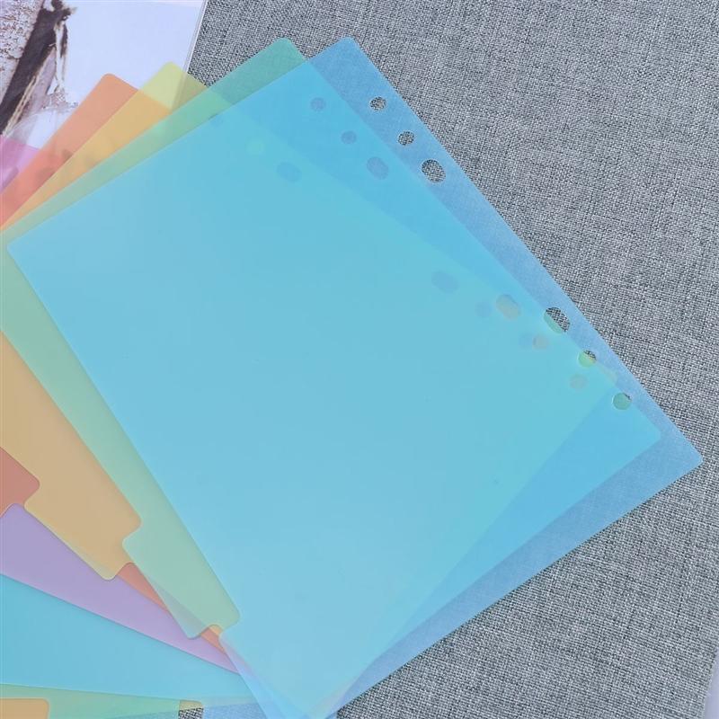 2 sæt indekssidedeler plastik farverig klassifikationssidefane til notebook-memo  (a5)
