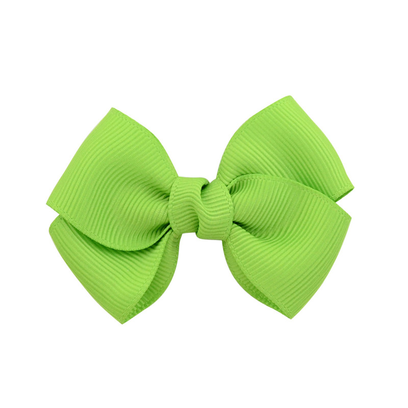 Solide Lint Strik Haarspeld voor Meisjes Kinderen Bowknots Haar Clips Vrouwen Haarspelden Haar Accessoires Baby Haarspelden Decoraties: 20 Fruit Green
