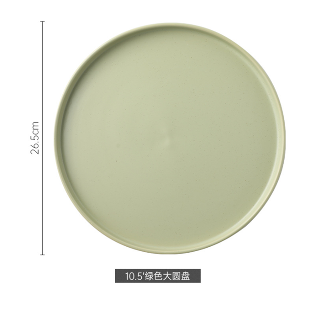 Bandeja de cubiertos de Color sólido, placa de cerámica, utensilios de cocina, juego de vajilla, decoración de pared, cuenco doméstico: 10.5in Green Plate