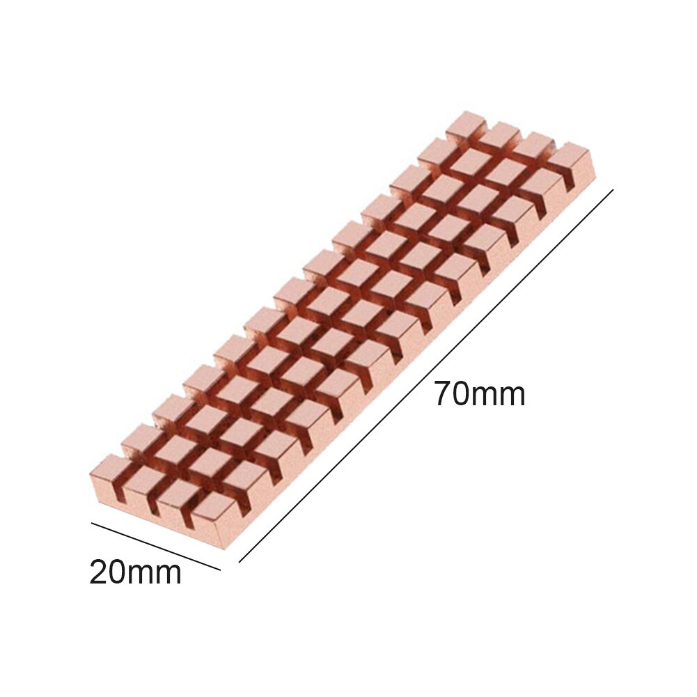 Dissipateur thermique pour PC portable SSD, accessoire de radiateur en cuivre pur pour M.2 2280 PCI-E NVME avec coussin thermique