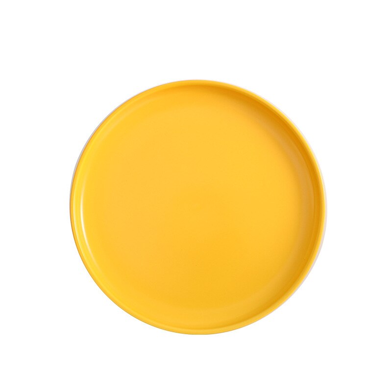 Vajilla de cocina de Color sólido, cerámica creativa Europea sencilla, bandeja para platos finos para ensalada, carne