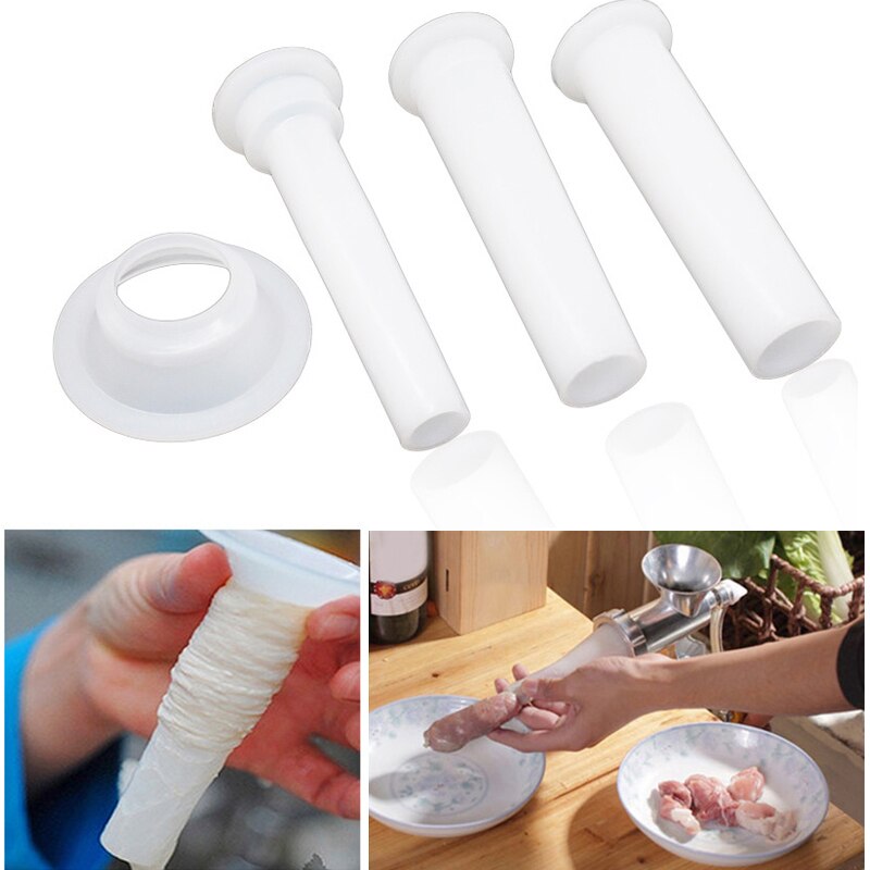 3 stuks vleesmolen worstvuller worst met 1pc keukenvulbasis maker buizen spuitmonden 5.7cm trechters doe-het-zelf gereedschap