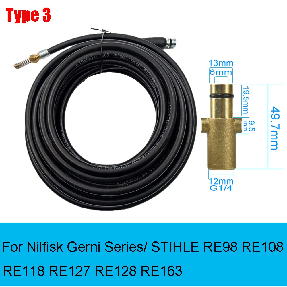LaLeyenda 6 Meters Sewer Drain Water Extension Hose For Karcher/Nilfisk Gerni Series/Yili/ Aquatak AQT Pressure Washer: type 3