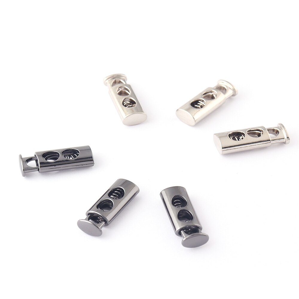 Srebrna metalowa blokada suwaka blokada sznurka elastyczna maska, zatrzymać sznurka przełącza płaski pasek korek kształt zapięcie szycie odzieży buty DIY