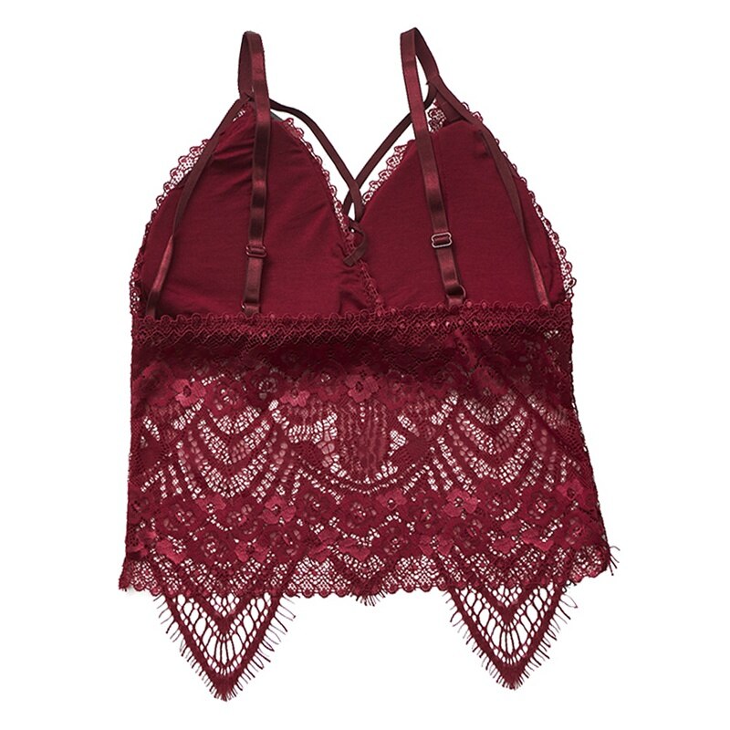 Vrouwen Push Up Draadloze Lace Bra Top Vrouwen Plus Size Bralette Ondergoed Lingerie Volle Cup: R