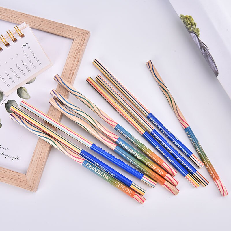 10pcs/pack 4 Color Concentric Rainbow Pencil Crayons Colored Pencil Set Drawing