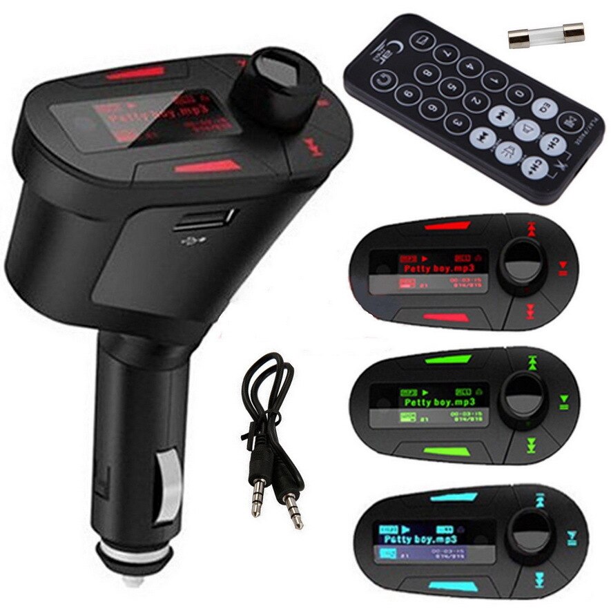 Handsfree Car Kit Wireless FM Transmitter MP3 Player Car Kit Charger For iPhone6 Samsung Smart Phone LCD