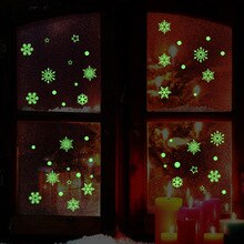 3d 50 stk vægdekoration glød snefnug væg sticher fluorescerende patch væg klistermærker til børneværelset værelse juleartikler