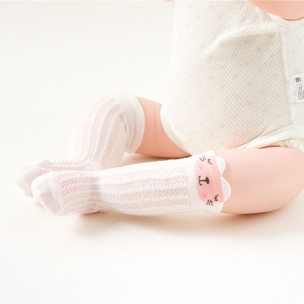 Prinses schattige baby meisjes sokken kniehoog spaanse stijl effen geribbelde sokken kant katoenen kleine meisjes sokken: Hemelsblauw / 1-3 jaar