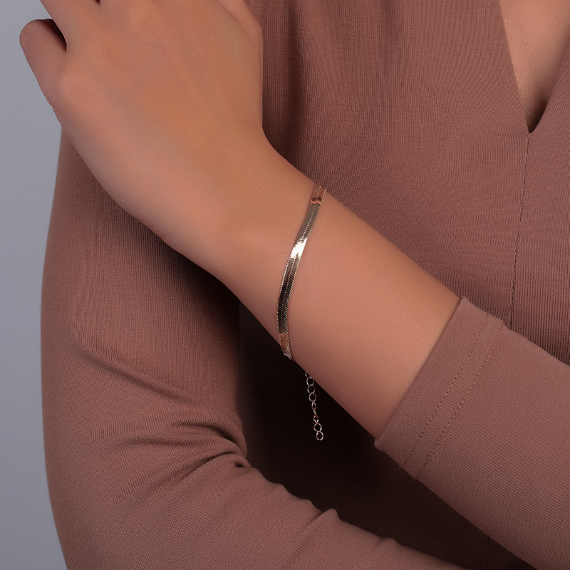 Pulsera clásica de cadena de serpiente para mujer, pulseras de cadena de Color dorado de tendencia para mujer, pulsera de de joyería