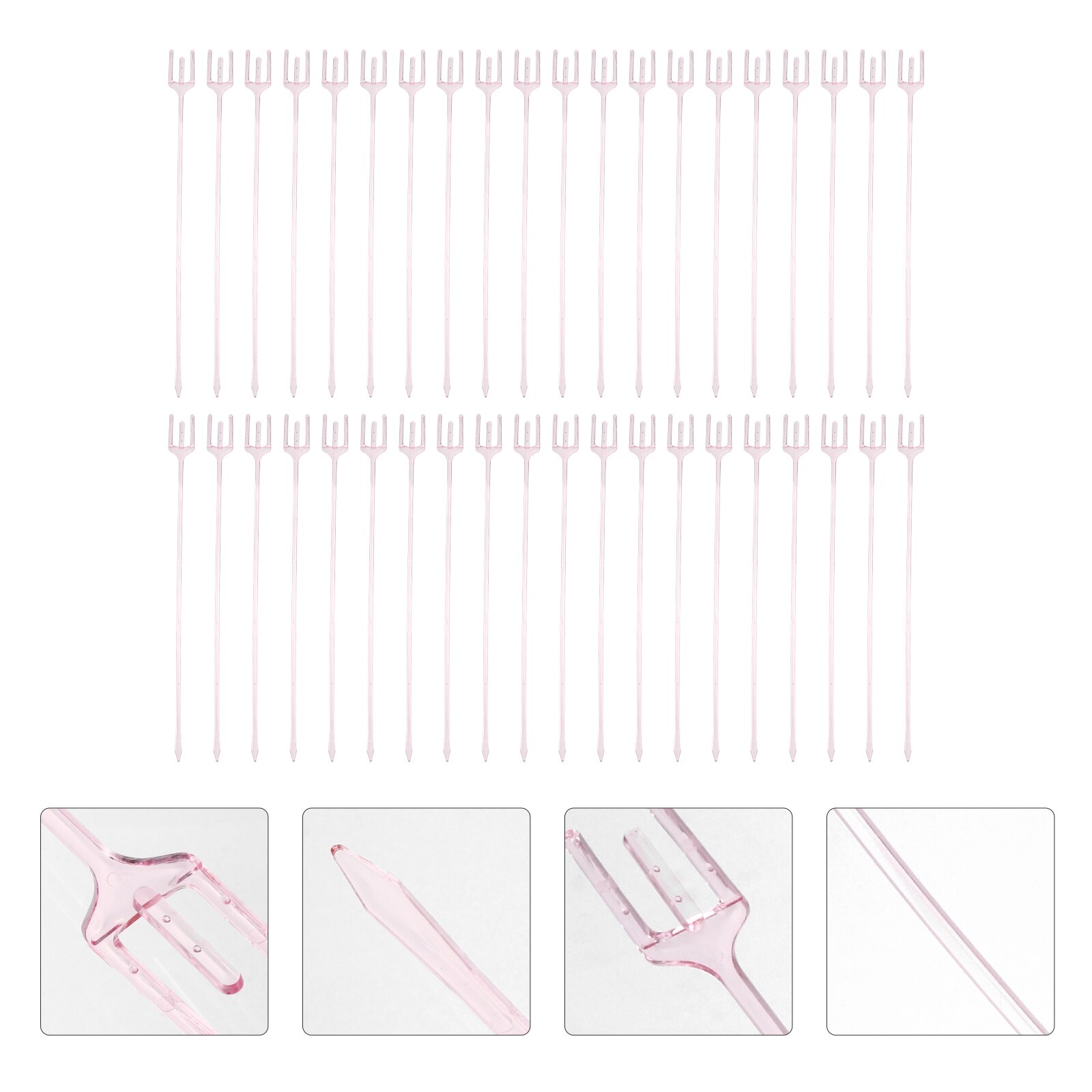 100pcs Floral Card Holder Picks Plastic Bouquet Trident Picks for Florist