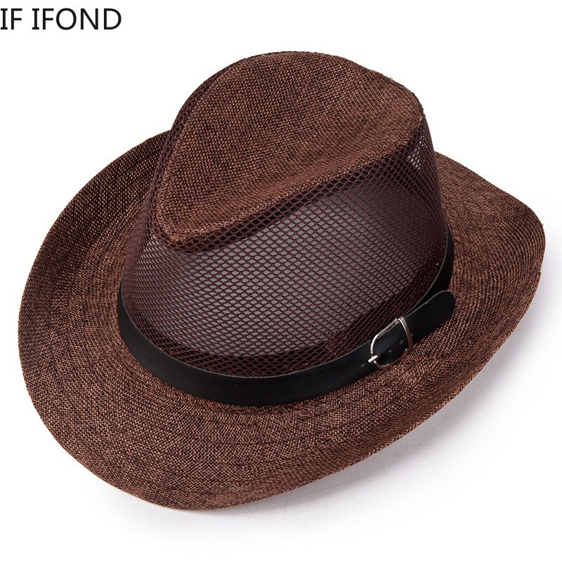 Men&Women's Cowboy Hat Wide Brim Solid Color Caps Outdoor Summer sun Hat For Gentleman Travel