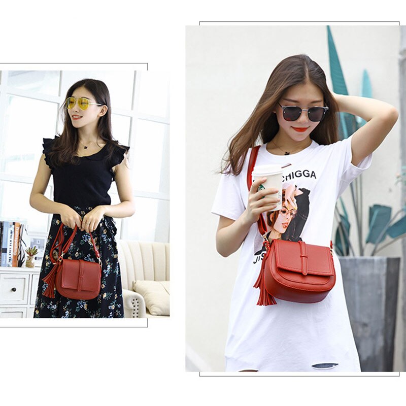 Vrouwen Schoudertassen Pu Lederen Tas Toevallige Kleine Vrouwelijke Crossbody Tas Met Kwastje Reizen Voor Dames Meisjes