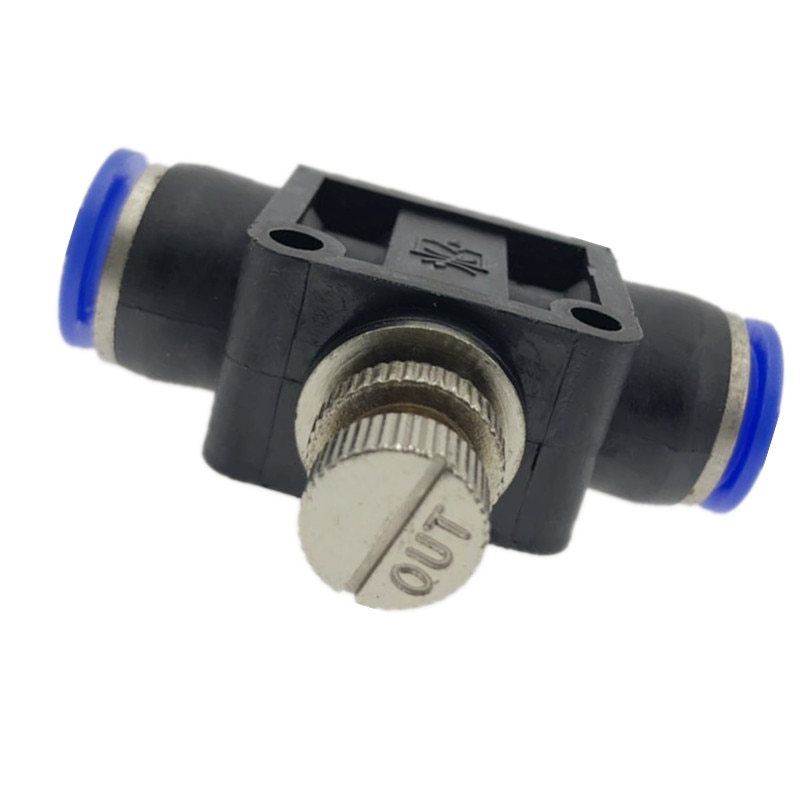 Pneumatische Luftstrom Regler 4mm 6mm 8mm 10mm 12mm OD Schlauch Rohr Gas Fluss Einstellen Ventil anschluss passend zu Luft Geschwindigkeit Kontrolle Kran