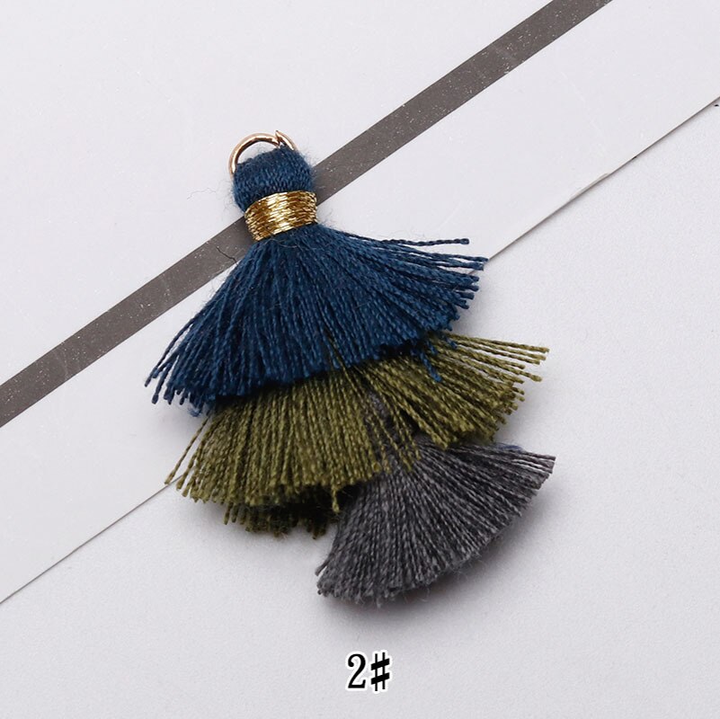 6pcs/lot 35mm three layers Overlapping tassels silk fringe sewing tassel decorative key tassels for curtain home decoration