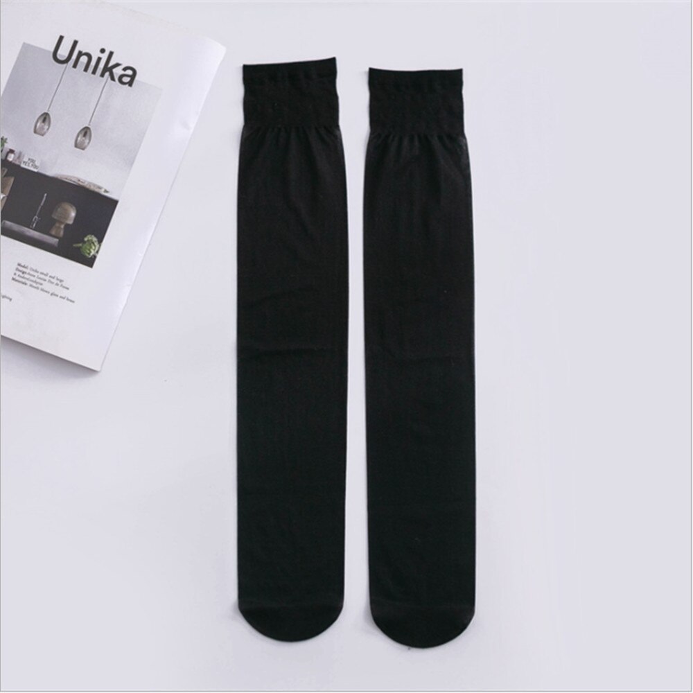 Japanese Jk Uniform Stockings Over the Knee Velvet White Half Calf Stockings Harajuku Knee Stockings: A