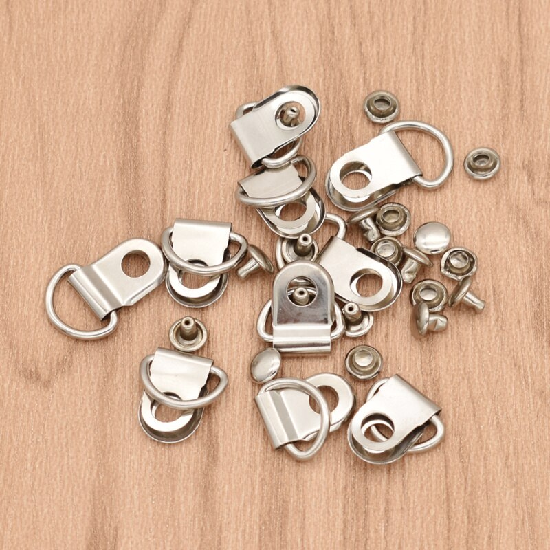 Botones de hebilla de anillo en D de Metal para manualidades, zapatos de la bolsa de ropa hecha a mano, accesorios de decoración, 10 Uds.