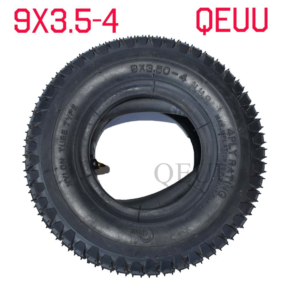 Pneu et Tube intérieur de 9*3.50-4 pouces | Pneu de planche à roulettes à quatre roues, Tube de plage, avec tige de Valve courbée, électrique, petite voiture de surf