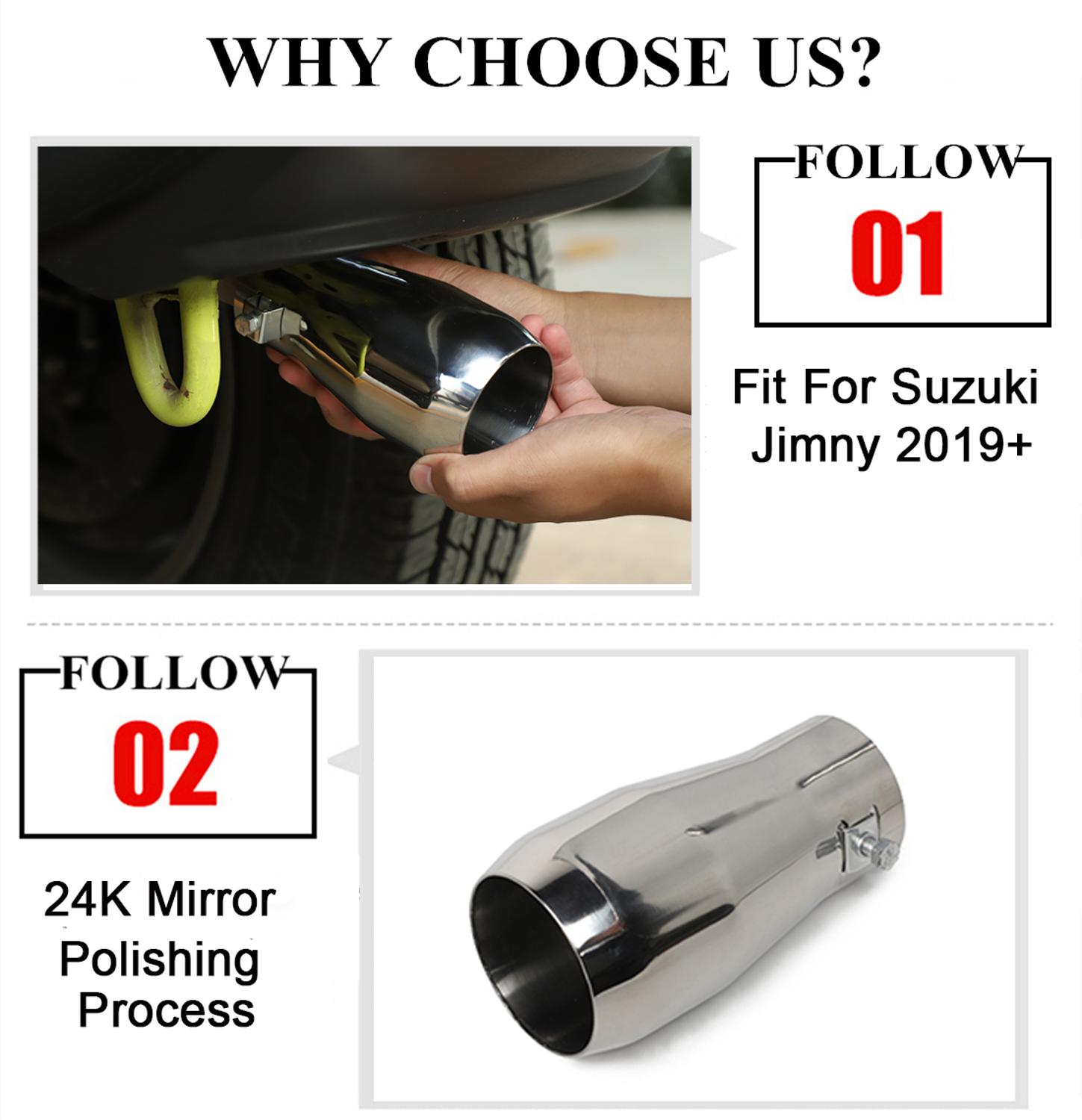 Für Suzuki Jimny 2022 JB64 JB74 Auto Auspuff Endrohren Auspuff Endrohr Auto Außen Zubehör Chrom