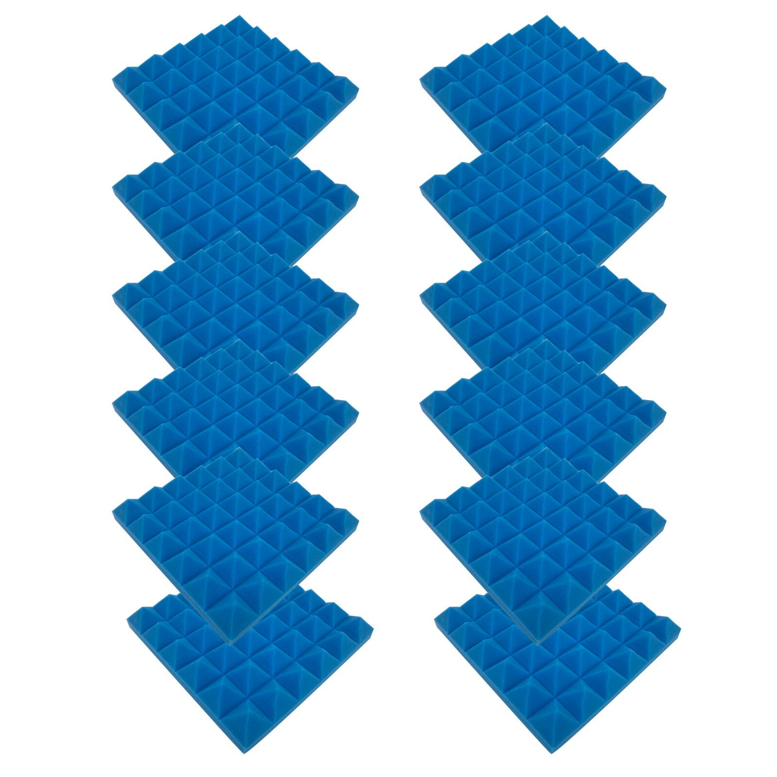 12pc Self-adhesive Diy Sound-absorbing Sponge Board Sound Insulation Sponge Indoor Sound-absorbing Absorption Tiles Foams#g30: Blue