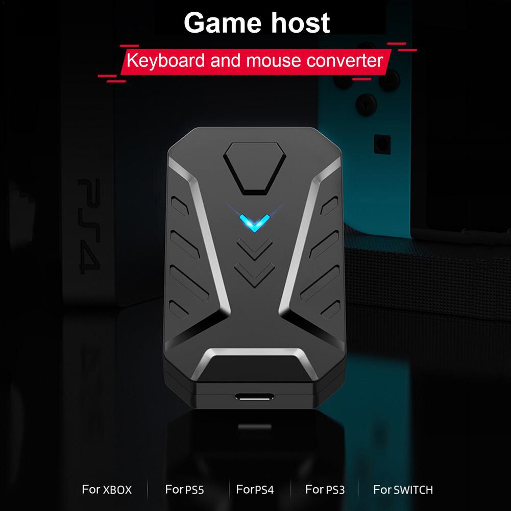 Gaming tastatur og mus combo rgb bakgrunnsbelyst enhånds tastatur mus med omformer adapter sett for  ps4 ps5 xbox nintendo switcher