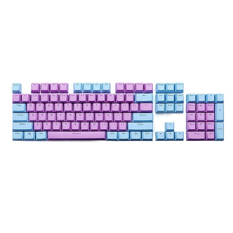 Translucent Double Shot PBT Keycaps - 104 Keys - Backlit for Cherry MX Mechanical Keyboard Switches: Purple