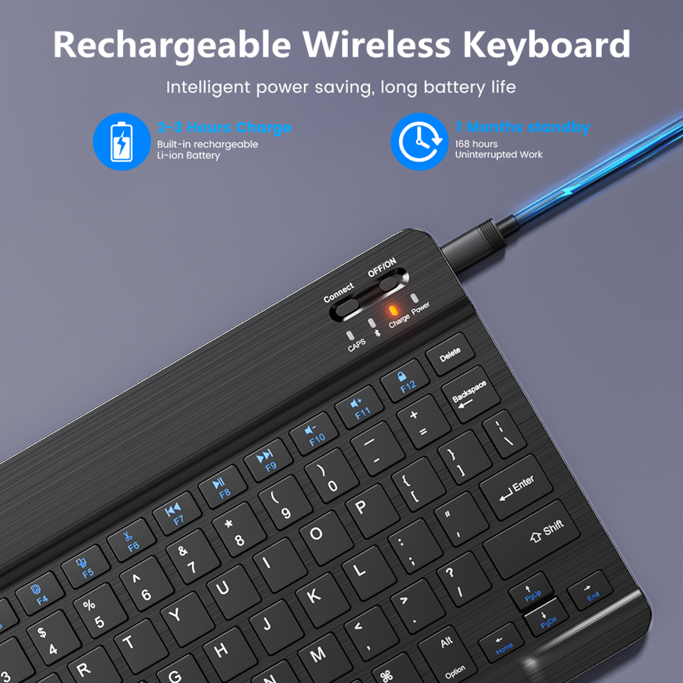 Bluetooth Drahtlose Tastatur Mini Tastatur Für Laptop Tablet Telefon ipad Wiederaufladbare Gaming Tastatur Für Android iOS Windows