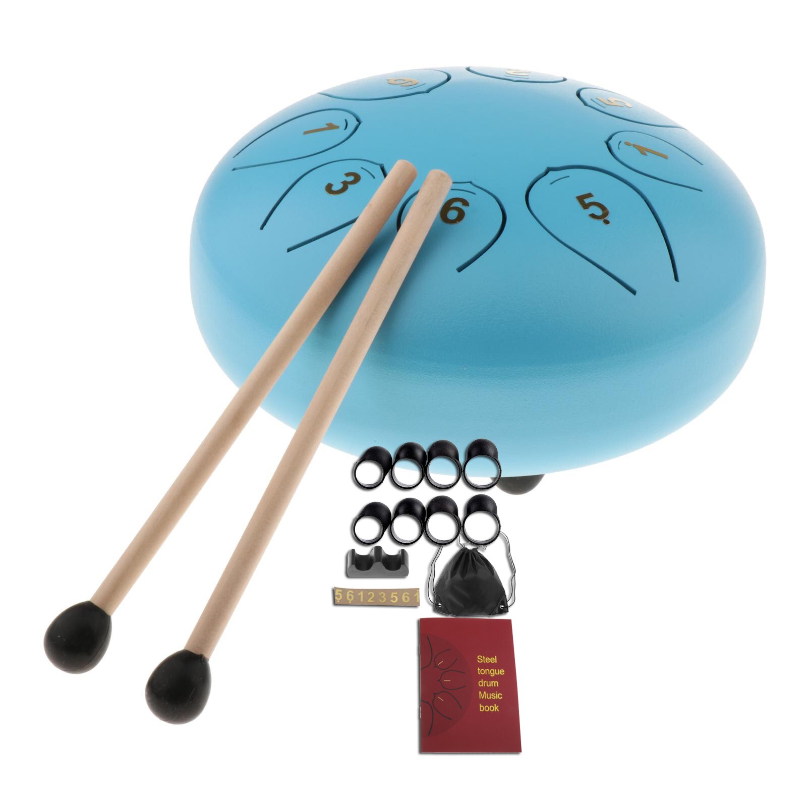 6" Steel Tongue Drum Handpan Hand Pan Drum w/ Bag Mallets Mind