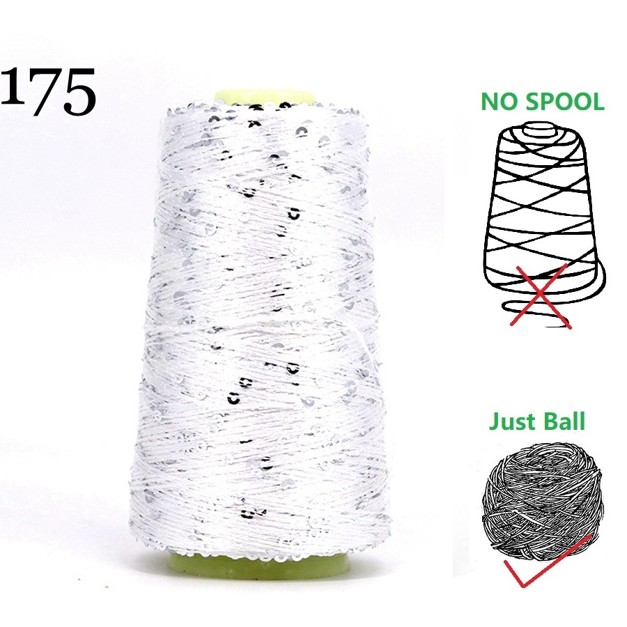 29 Color 50g/Ball /140M Sequins Cotton Yarn 6mm+3mm Special Glitter Match Thread DIY Accessories Rag Doll Knitting Lanas Crochet: Brown