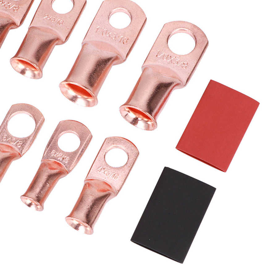 AWG Terminal Connector Cable Lug Terminal AWG Terminal Connector for household appliances 100Pcs Cable Lug Kit 12x30mm Heat