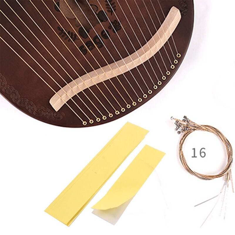 6Pcs Violin Practice Fingerboard Sticker Fret Finger Marker Chart &amp; 1Set Lyre Harp String Lyre String Small Harp Strings