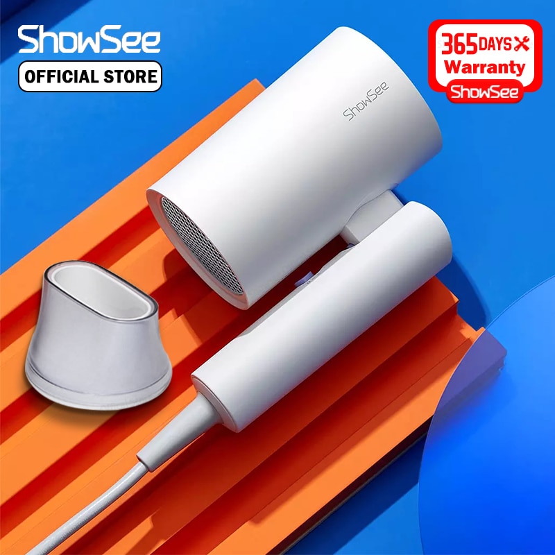 Xiaomi ShowSee Sèche-Cheveux A4-W Pliant Sèche-Cheveux Soin Négatif D&#39;ion 1800W Portable Rapide Sèche Cheveux Diffuseur Constante