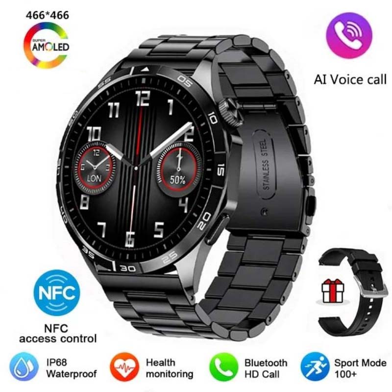 2024 nowy męnarty Smartwatch Bluetooth dzwoni 1. 43-calowy 466*466 AMOLED ekran HD bezprzewodowe ładowanie IP68 wodoodporny damski Smartwatch: Brązowy