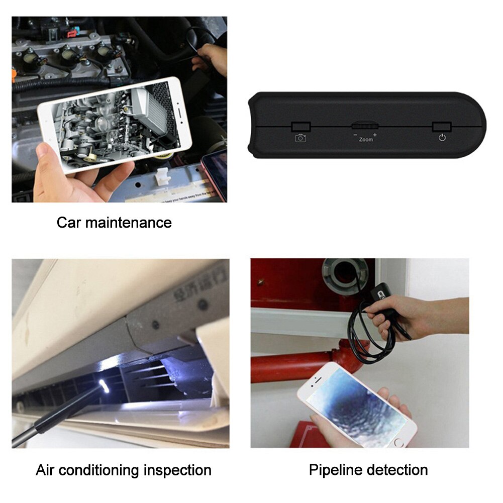 Wireless Inspection Portable HD Waterproof Multifunctional 8mm Flexible Smartphone WIFI Endoscope With 6LED Home Snake Camera