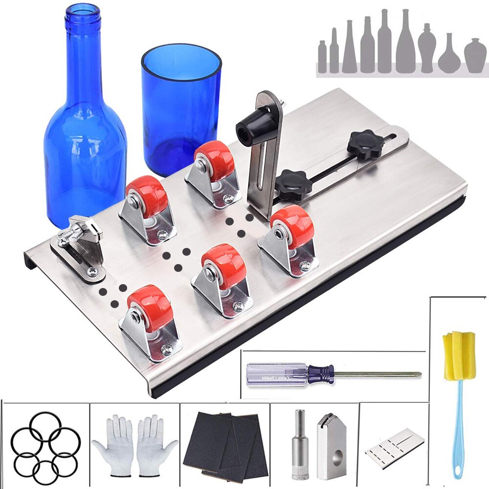 Home DIY Glass Cutter Adjustable Sizes Metal Glass Bottle Cutter Cut Machine for Crafting Wine Bottles Decorations Cutting Tool