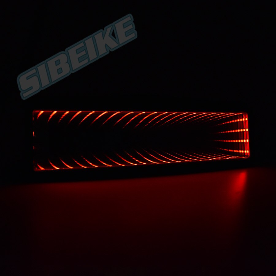 3D Style Universal Car Infinity Galaxy bottomless endless RGB LED CLIP ON Rearview Mirror: Red