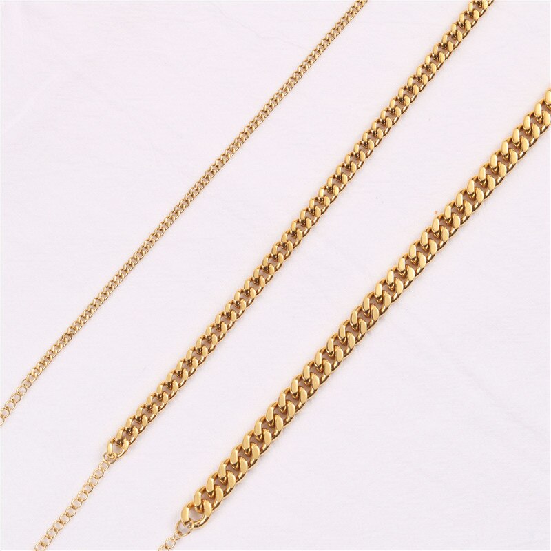 PUNK Metal Gold Color Stainless Steel Anklets Women Simple Casual foot bracelet jewelry