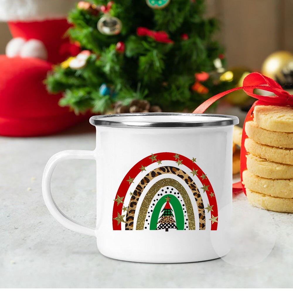 Tasse de noël en émail drôle, secret du père noël, renne, bonhomme de neige, tasse à chocolat , de noël en famille