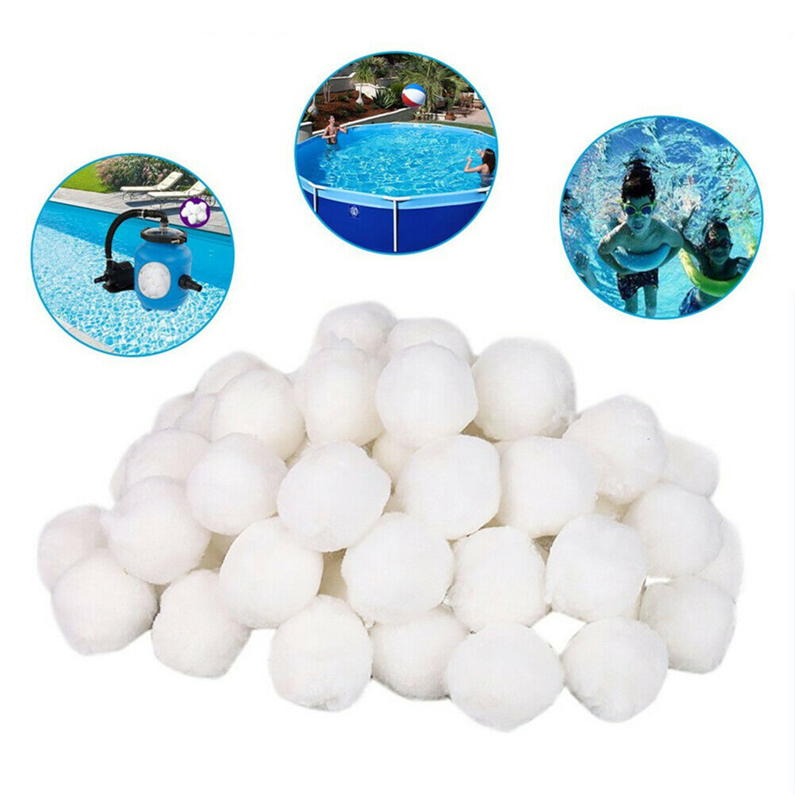 Bolas de filtro de piscina forte adsorção prática fibra filtro meios reutilizáveis para piscina aquário tanque de peixes ferramentas de limpeza