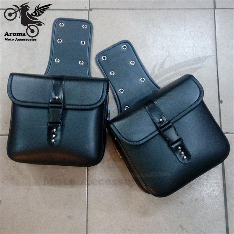 PU Leather universal motorbike luggage bag cruise vehicle side box edge moto Tool luggage regal raptor motorcycle saddle bags