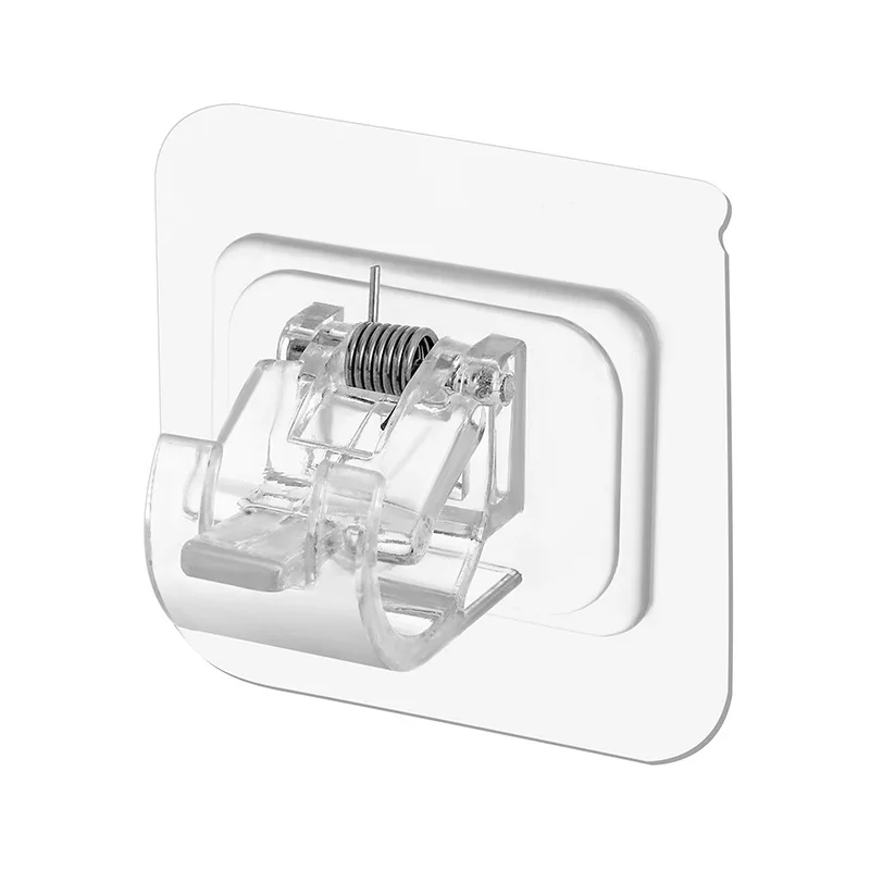 1/2 Stuks Ponsvrije Verstelbare Gordijnroede Houder Klem Haken Zelfklevende Kleding Beugel 360 Rotatie Haken Clips Rekken Haak