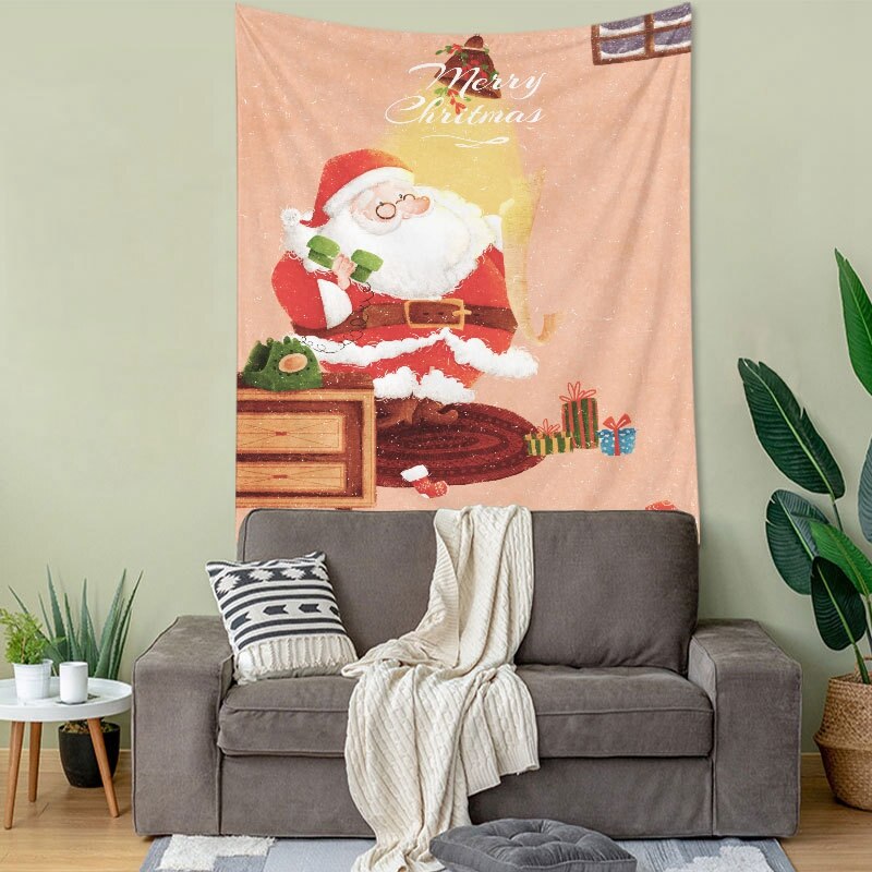 Jule vægtapet juletræ trykt gobelin hængende juletapeter væg baggrund klud festival indretning: S -5 gobelin / 130 x 150cm