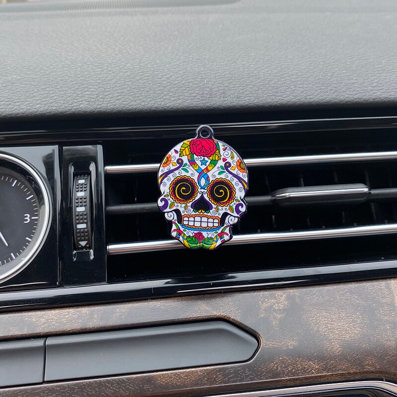 Car Air Freshener Clip - Skull Design - 3x4cm - Acrylic Acid & Iron Alloy - LuckyAroma: 9