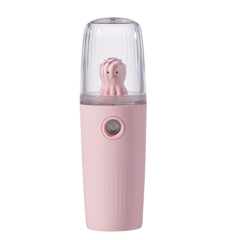 Draagbare Nano Mist Spuit Usb Charge Luchtbevochtiger 30Ml Moisturizer Beauty Water Bijvullen Mini Gezicht Spuiten Facial Steamer: Pink